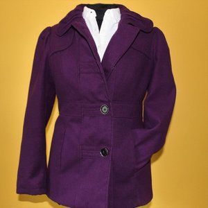 Hydraulic Single Breasted Purple Peacoat Sz L